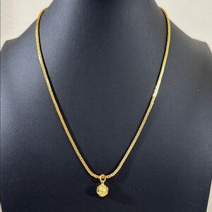 Pierre Cardin Gold Tone Ball Pendant Vintage Necklace